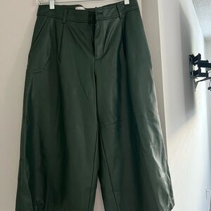 Green Leather Culottes